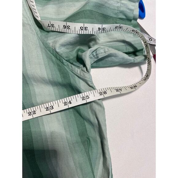 Duck Camp Premium Outdoor Goods Short Sleeve button down Striped Shirt Green 2XL - Picture 2 of 7